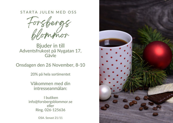 Adventsfrukost Onsdagen den 26/11